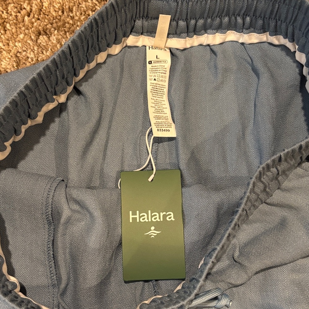 Halara Blue Drawstring Lounge Shorts Size L NWT Casual Athleisure (E/118) - Picture 3 of 5